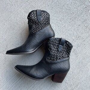 Black Cowboy Boots Coconuts by Matisse Emily woven western boots Size 8